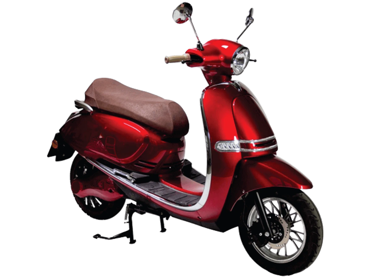 Električni skuter Pusa, bordo boje, desni poluprofil