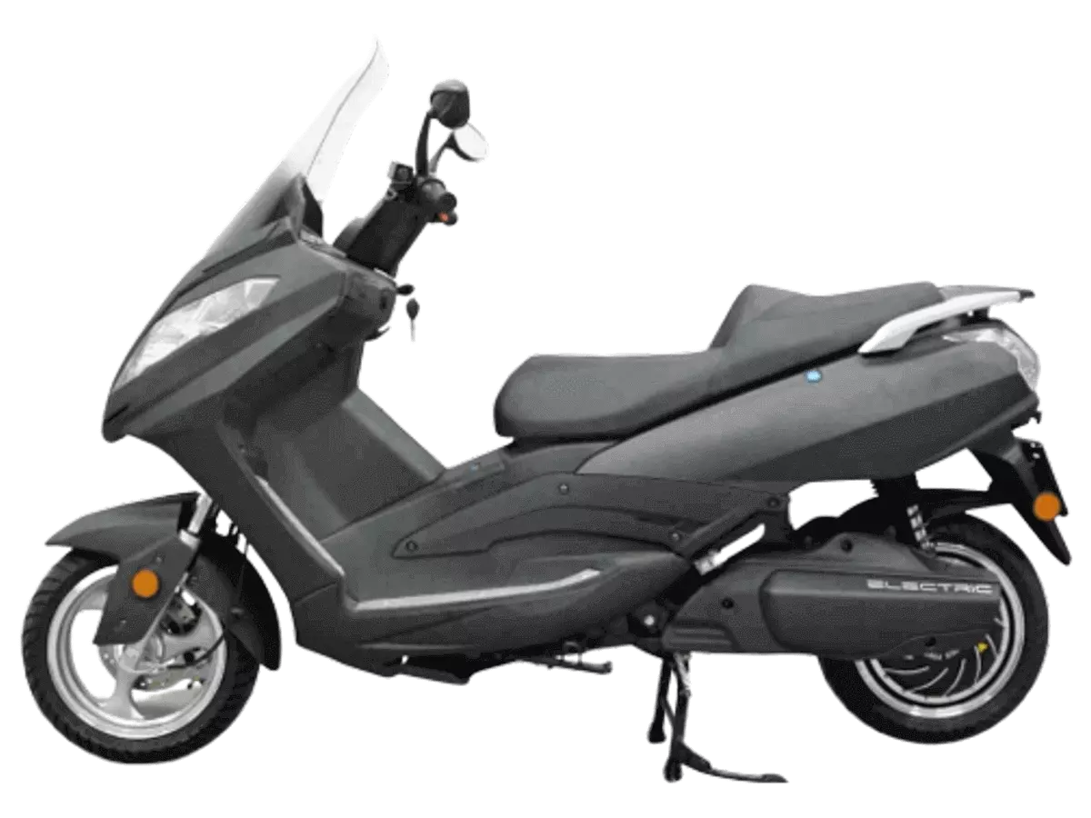 Električni motocikl Puma, crne boje, pogled s boka Električni motocikl Puma, crne boje, pogled s boka